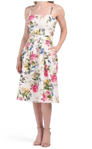 ELIZA J. Floral Print Shoulder Strap Dress - Picture 1 of 17